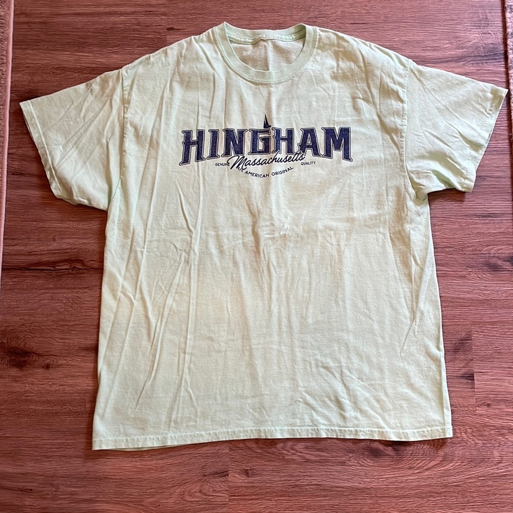 Hingham MA Fruit of the Loom Cotton Lime Green T-Shirt